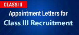 Appointment Letter for Gr III candidates